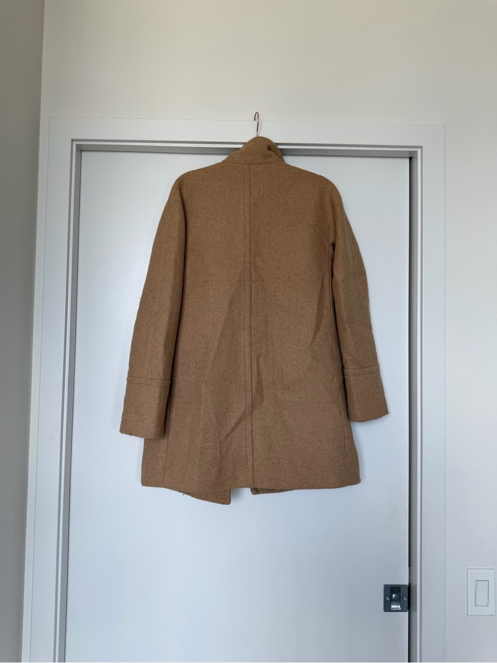 J. Crew Camel Wool-Blend Funnel Collar Coat - Picture 2 of 3